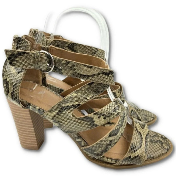 Report heels Reba sz 7.5 snakeskin print strappy - Picture 10 of 10